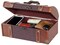 Vintage Inspired Decorative Wooden Treasure Chest and Shoe Box with Handle and Strap Ideal as Keepsake Box, Jewelry Box, Photo Storage Box for Shelves, Dresser or Table Top
